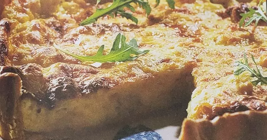 Tarte de gruyere com peixe defumado