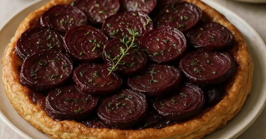 Tarte tatin salgada de beterraba