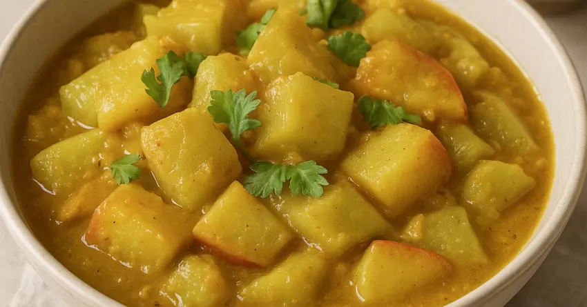 Curry de chuchu com maca