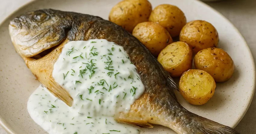 Era-doce grelhada com molho de iogurte