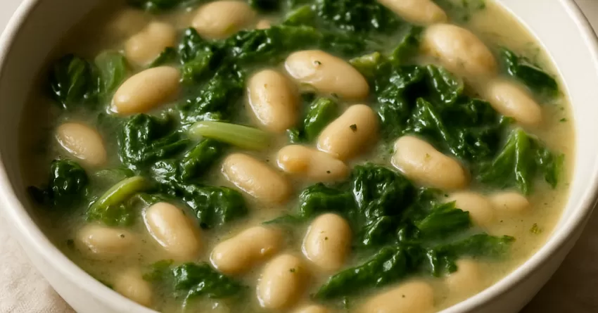 Sopa de felão branco com escarola