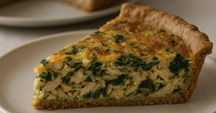 Torta integral de frango com espinafre