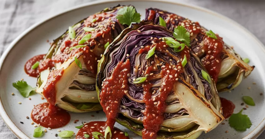 Repolho grelhado com molho picante