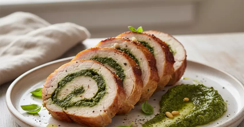 Peru e Pesto de Manjericão