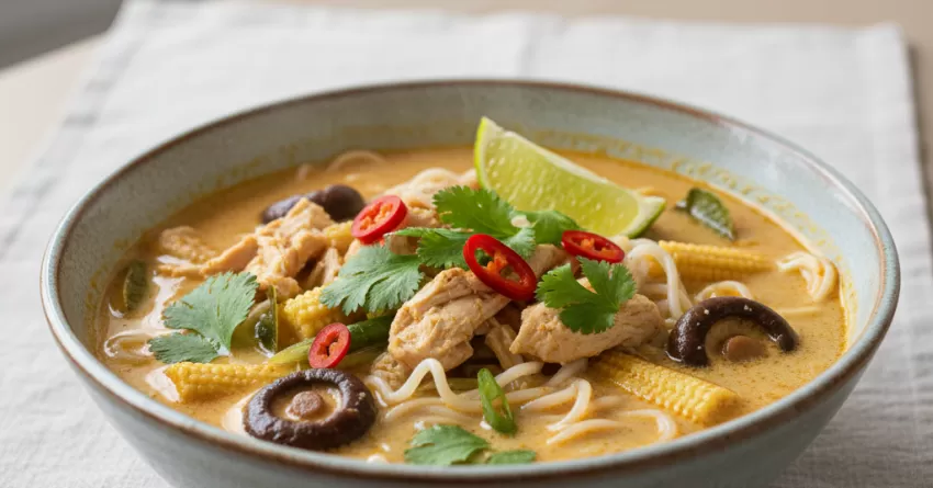 Sopa de frango tailandesa