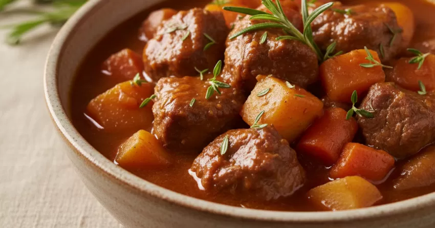 Ensopado suculento de cordeiro