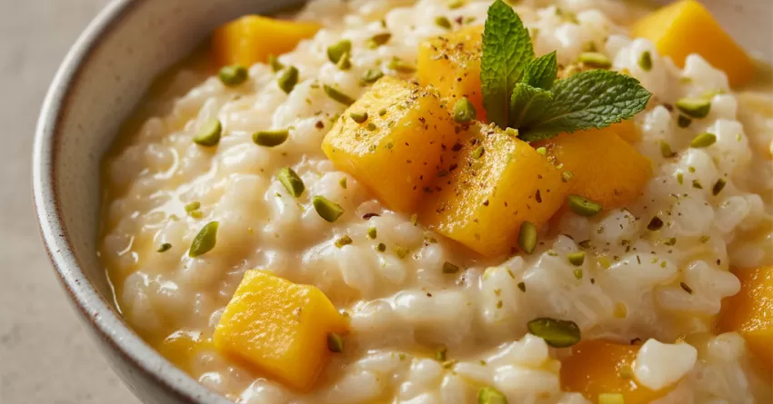 Arroz-doce com manga