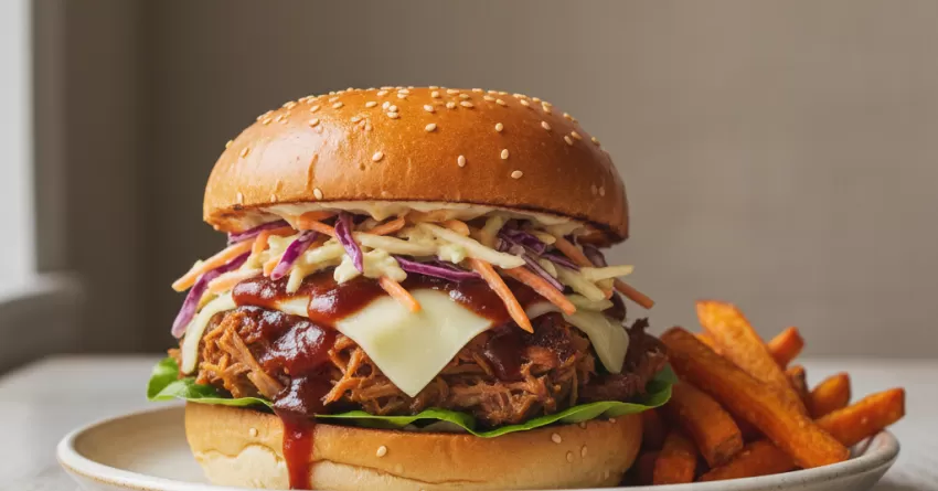 Hambúrguer suíno delicioso