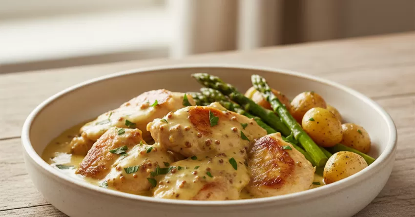 Frango cremoso com mostarda